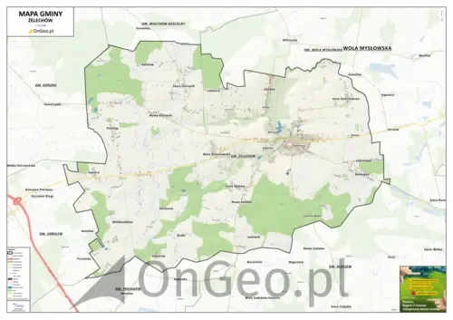 Mapa gminy Żelechów